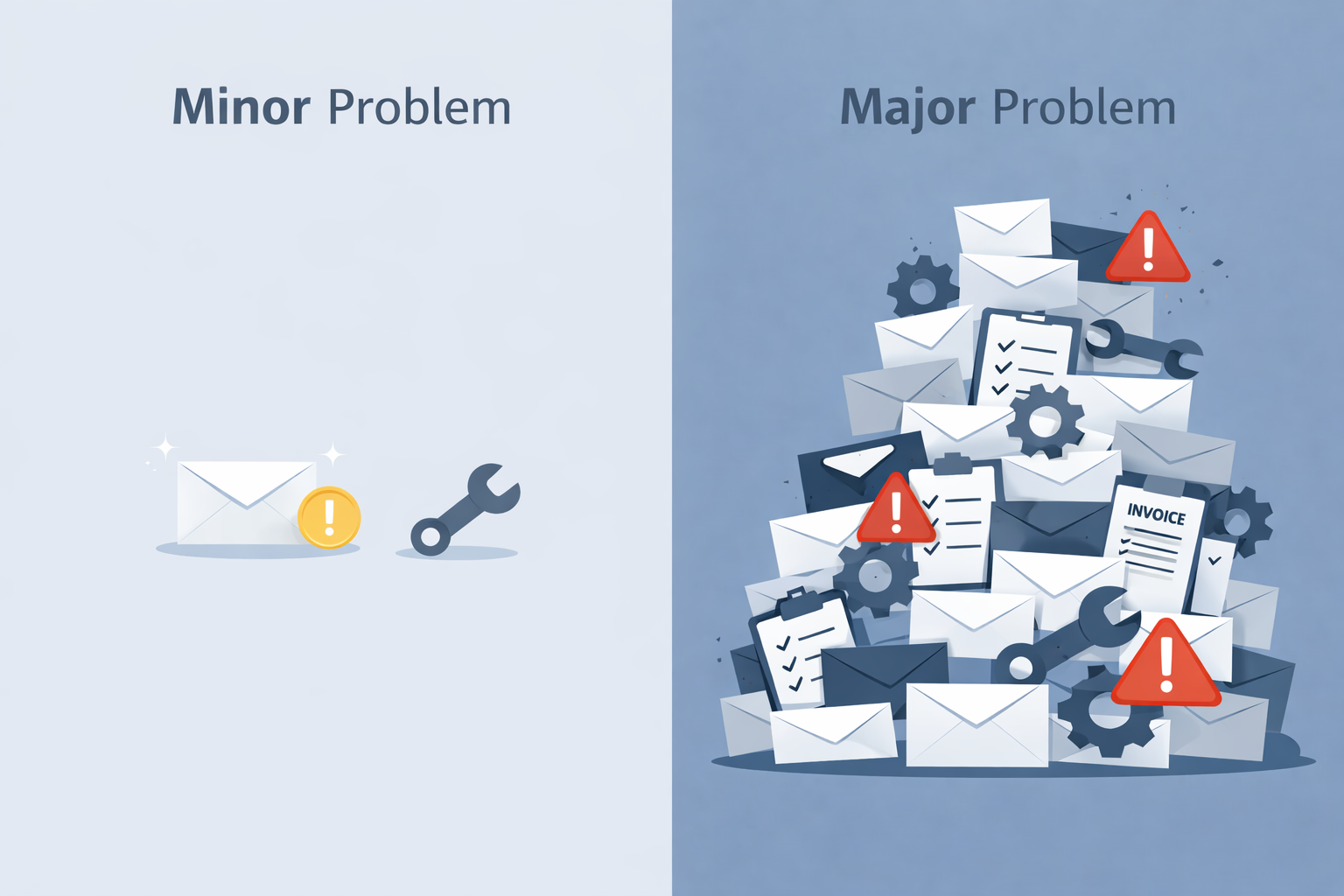 Visual comparison of isolated property management issues versus repeated systemic failures